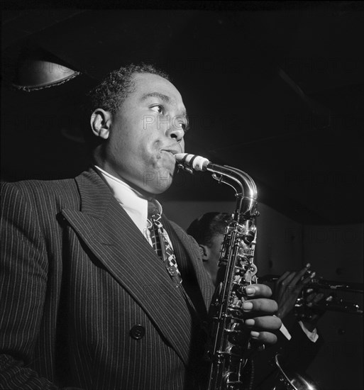 Jazz Saxophonist Charlie Parker performing at Three Deuces Jazz Club