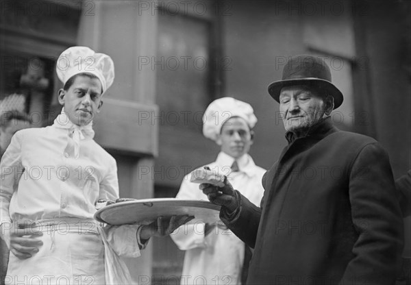 Bowery man on the Bread Line at the Knickerbocker Hotel