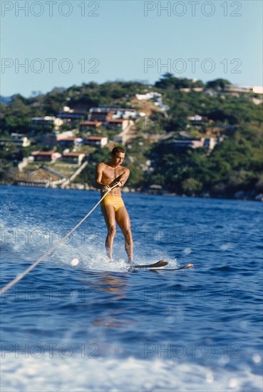 Man water skiing