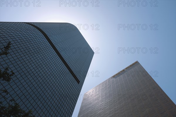 Low Angle View of Two Modern Office Buildings