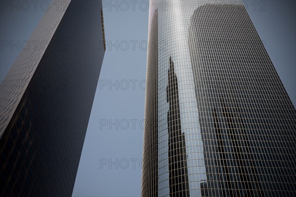 Low Angle View of Two Modern Office Buildings