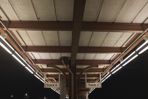 Train Platform Roof at Night