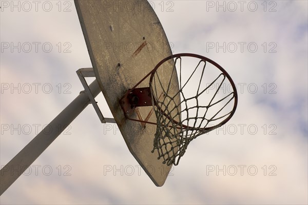 Low Angle View of Basketball Hoop and Backboard