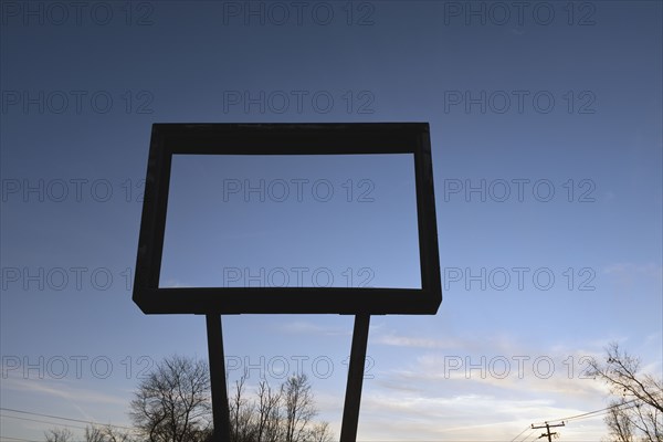 Low Angle View of Old Metal Sign Frame