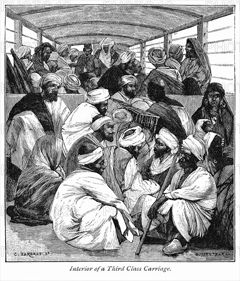 Interior of a Third Class Carriage on Train from Alexandria to Cairo