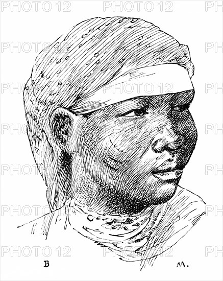 Head and Shoulders Portrait of Egyptian Deckhand on Nile Steamer