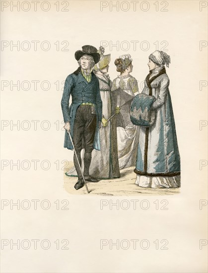 Fashionable German Man and Three Women