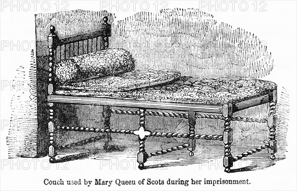 Couch used by Mary Queen of Scots during her imprisonment