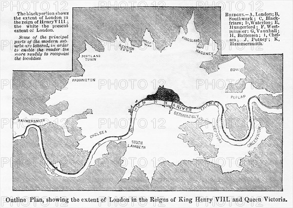 Outline Plan showing the extent of London
