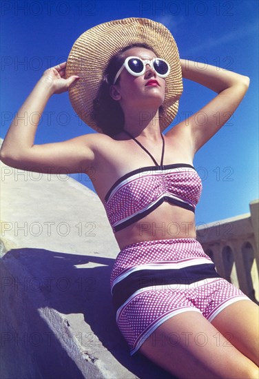 Woman in Two-Piece Swimsuit