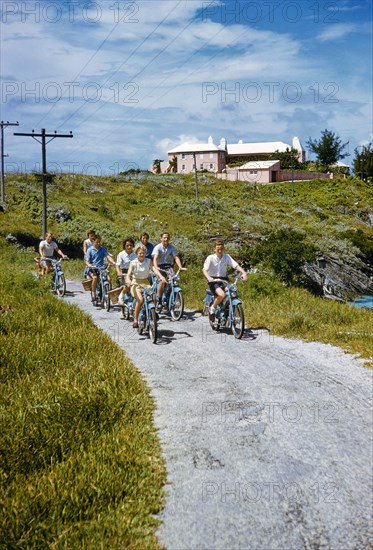 Group of Teenagers riding Bicycles