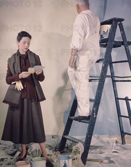 Woman looking at Color Samples