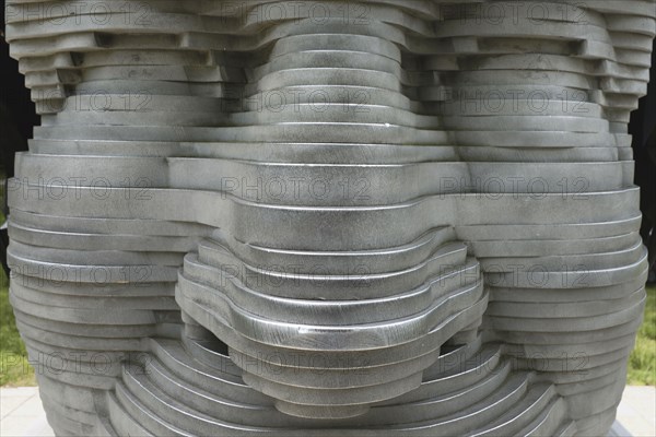 Close-up of Aluminum Statue of Arthur Fiedler