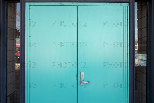 Turquoise Metal Doors