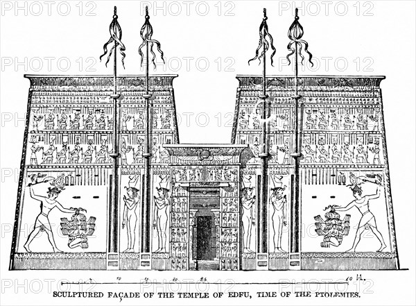 Sculptured Facade of Temple of Edfu