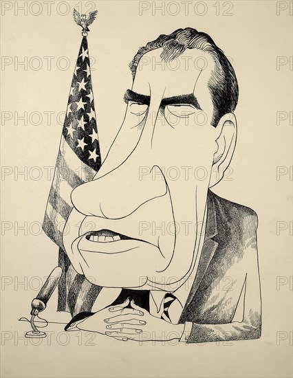 Caricature of U.S. President Richard Nixon