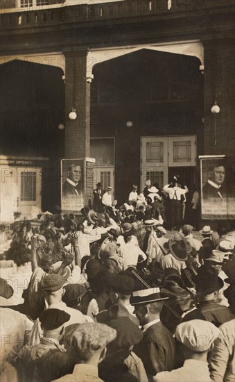 Detained African American men with Hands raised