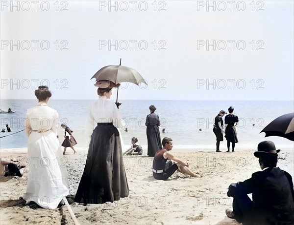 Beachgoers enjoying the Beach