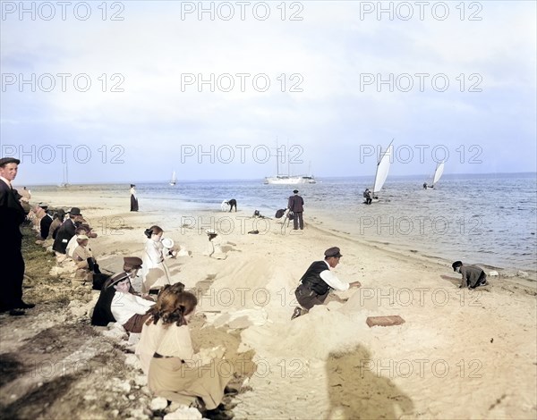 Group of People on shore of Biscayne Bay