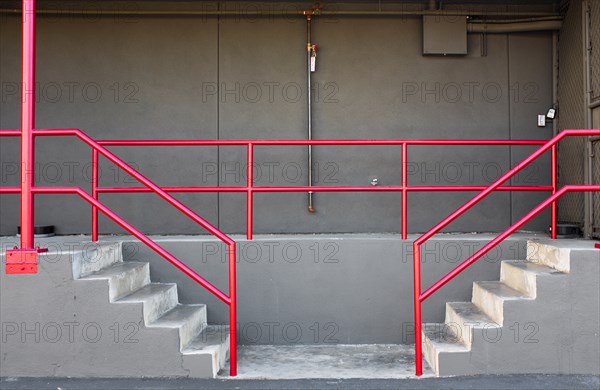 Loading Dock with Red Hand and Barrier Rails