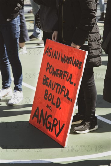 Sign at Anti-Asian Violence Rally