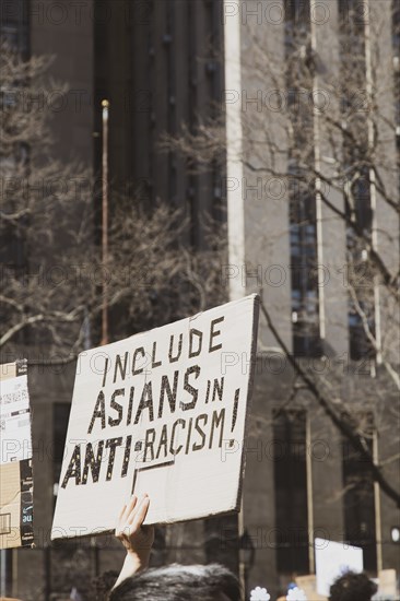 Include Asians in Anti-Racism! Sign at Anti-Asian Violence Rally