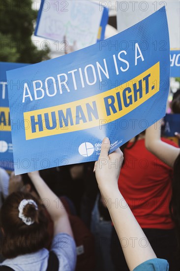 Abortion is a Human Right Sign at Abortion Rights Rally
