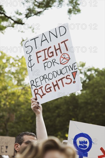 Stand & Fight for Reproductive Rights! Sign at Abortion Rights Rally