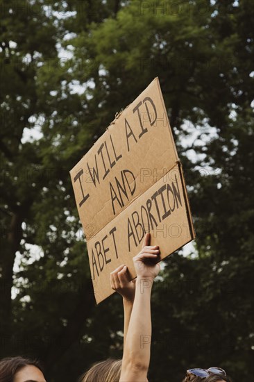 I will Aid and Abet Abortion Sign at Abortion Rights Rally