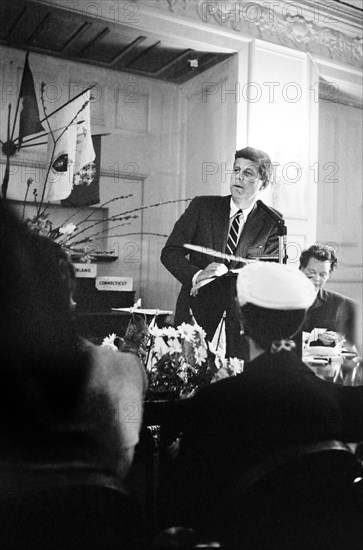 U.S. Senator John F. Kennedy speaking at Women's National Democratic Club luncheon