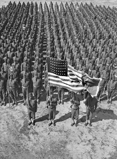 Soldiers of 41st Engineers in formation on Parade Ground