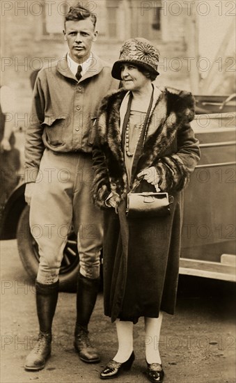 Charles Lindbergh with his mother Evangeline Lindbergh