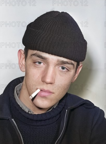 Merchant Seaman smoking a cigarette