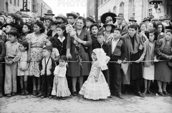 Crowd watching parade