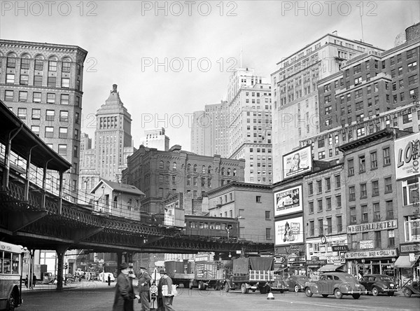 Street scene and elevated subway