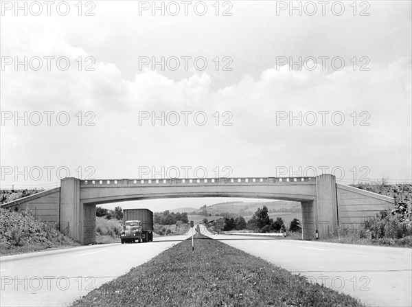 Pennsylvania Turnpike and overhead bridge