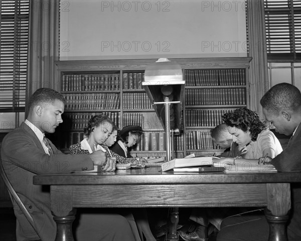 Students in library