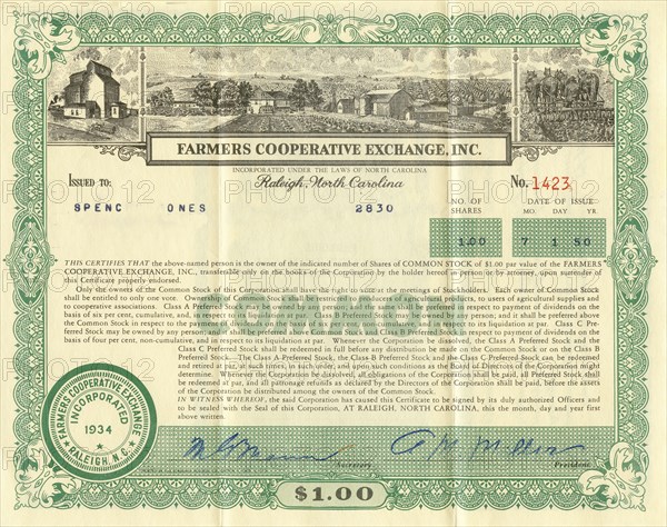 Stock Certificate