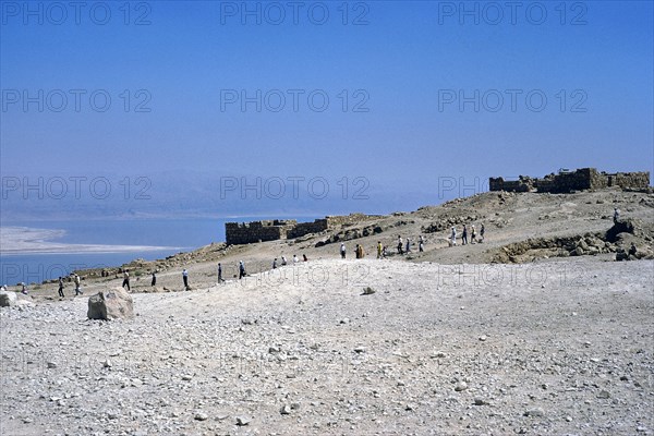 Tourists visiting Masada