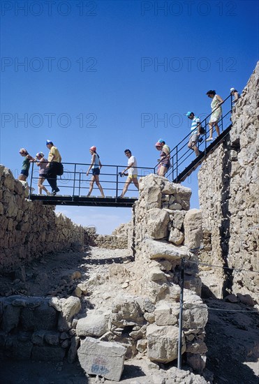 Tourists visiting Masada