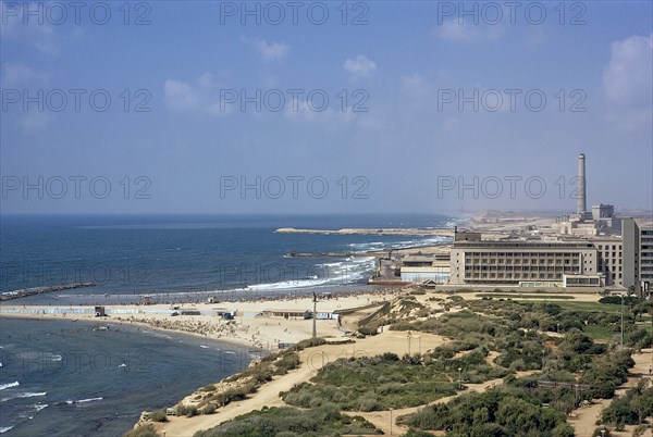 High angle view of beach scene