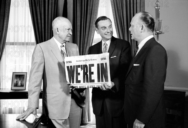 U.S. President Dwight D. Eisenhower with Michael A. Stepovich