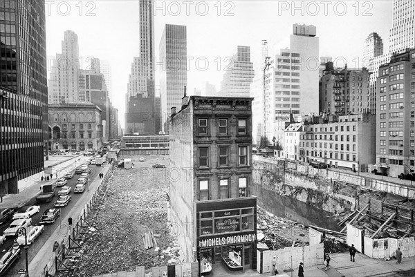 Single building standing within vacant lot