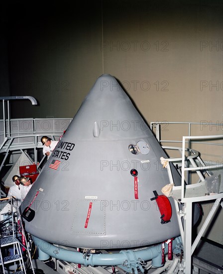 High angle view of Apollo 1 Spacecraft 012 Command Module