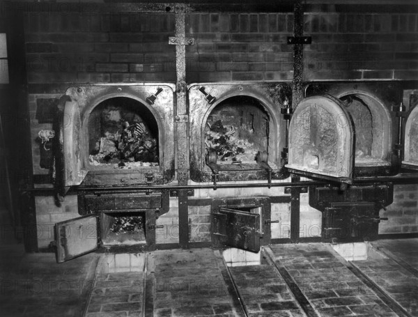 Bones of anti-Nazi German women still in crematoriums in Buchenwald concentration camp, Weimar, Germany, U.S. Army Signal Corps, April 14, 1945