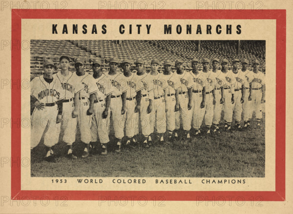 Kansas City Monarchs, Negro Leagues Baseball Champions of 1953, team portrait, Branch Rickey Papers, 1954
