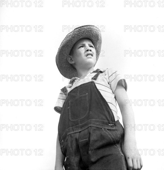 Farmer boy, low angle view portrait, Jackson, Michigan, USA, Arthur S. Siegel, U.S. Farm Security Administration, October 1941