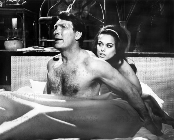Jack Palance, Aliza Gur, on-set of the film, "Kill A Dragon", United Artists, 1967