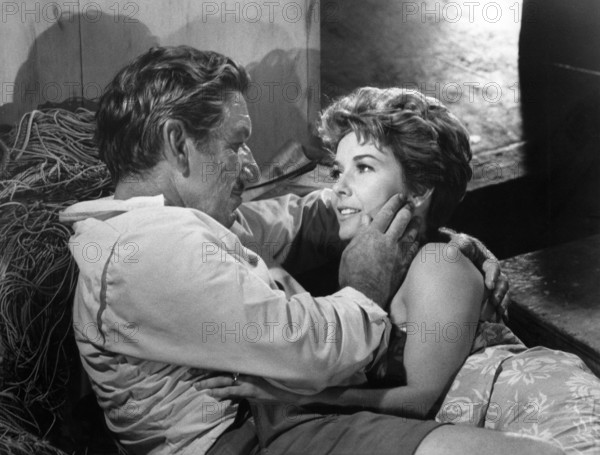 Richard Boone, Vera Miles, on-set of the film, "Kona Coast", Warner Bros.-Seven Arts, 1968