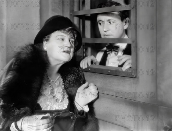 Alison Skipworth, Roscoe Karns, on-set of the film, "A Lady's Profession", Paramount Pictures, 1933